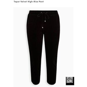 TORRID PULL-ON RELAXED TAPER VELVET HIGH-RISE PANT